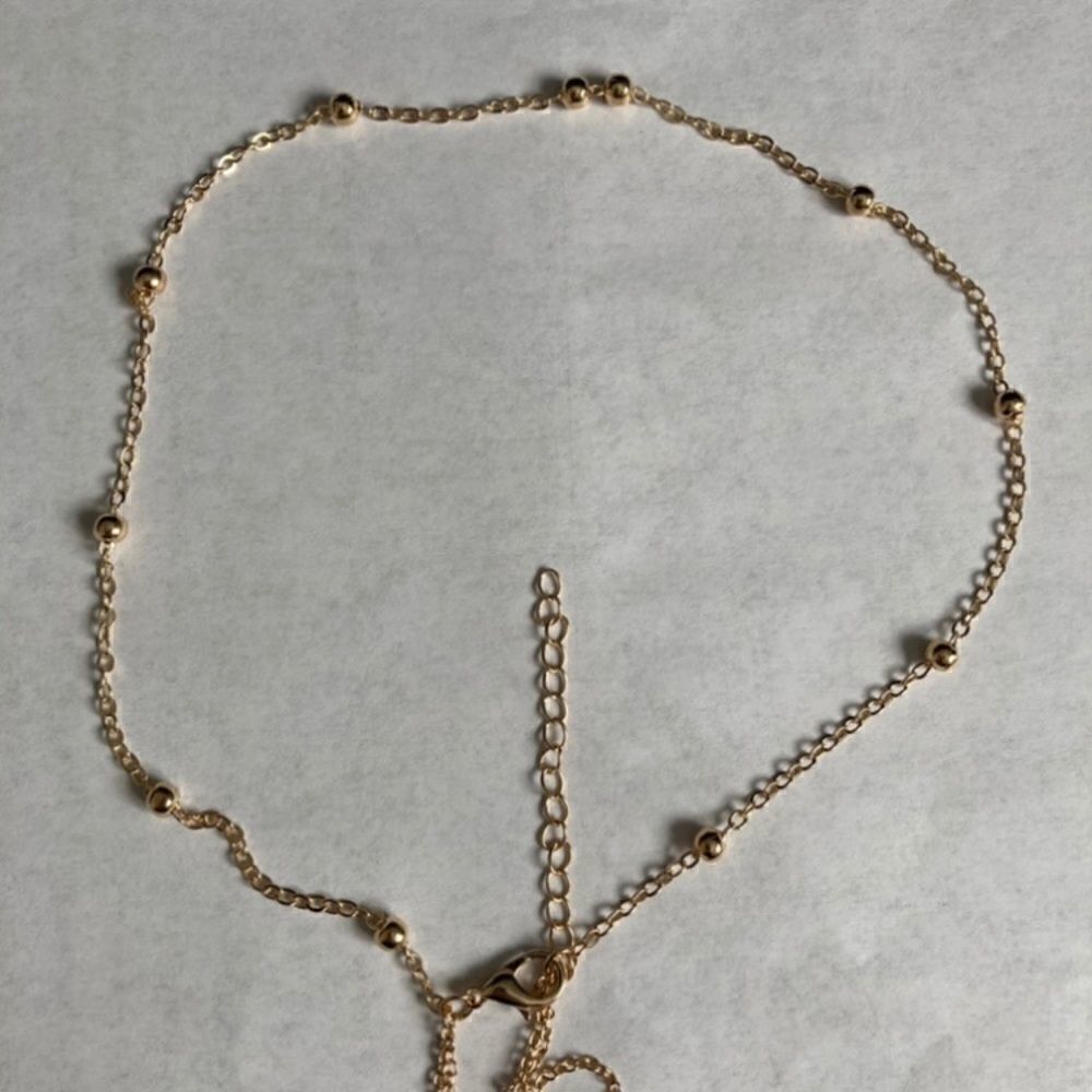 GOLDEN Layered Faux Onyx Stone Necklace - Picture 6 of 10